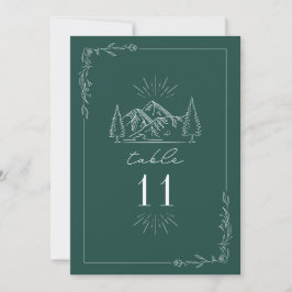Mountain Emerald Wedding Tischnummer