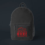 Mountain Explorer Hiking Backpack Bedruckter Rucksack<br><div class="desc">Hey there, adventurer! Want a backpack that's as awesome as you? Take a peek at this super stylish black hiking backpack! The bright orange side panels really make it stand out, and the mountain design on the front pocket with "Snacks Over Summits" is just the coolest! It's seriously lightweight, so...</div>