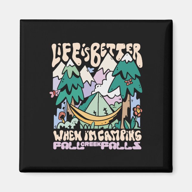 Mountain Fall Creek Falls Tennessee Camping Wild Magnet (Vorne)