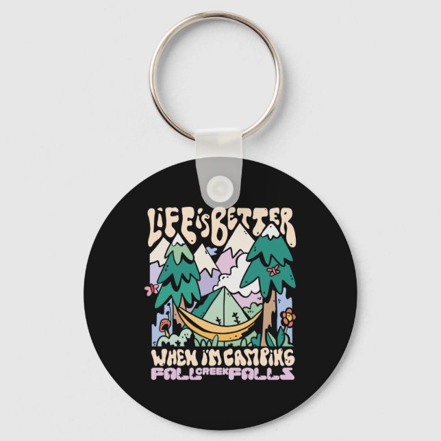 Mountain Fall Creek Falls Tennessee Camping Wild Schlüsselanhänger (Vorderseite)