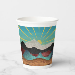 Mountain Fantasy Sunrise Pappbecher