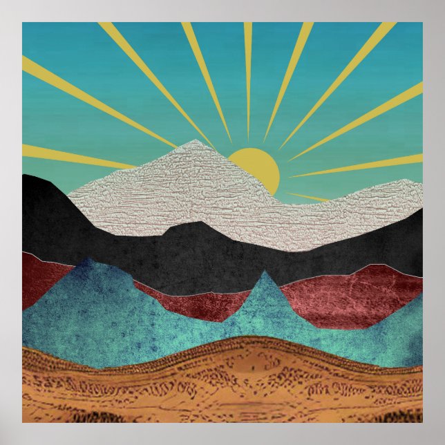 Mountain Fantasy Sunrise Poster (Vorne)