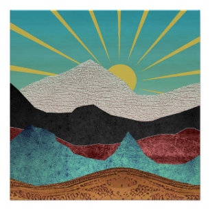 Mountain Fantasy Sunrise Poster