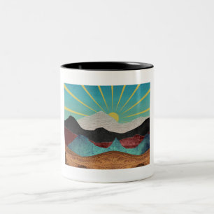 Mountain Fantasy Sunrise Zweifarbige Tasse