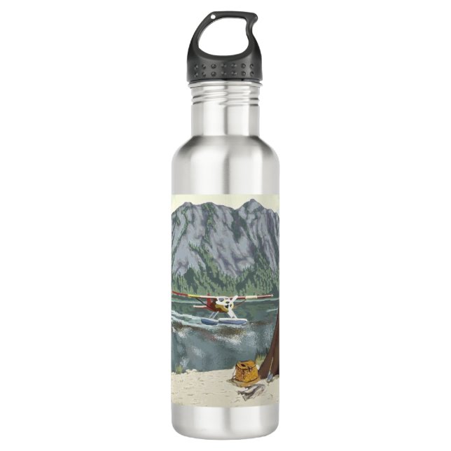 Mountain Flugzeug Adventure Travel Trinkflasche (Vorderseite)