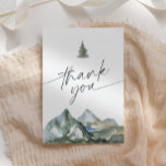 Mountain Forest Baby Dusche Dankeskarte<br><div class="desc">Vielen Dank an Ihren Baby Duschgast mit diesem rustikalen Gebirgsthema Dankeschön Karte.</div>