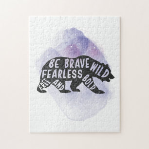 Mountain Forest Bear Lover Silhouette Puzzle