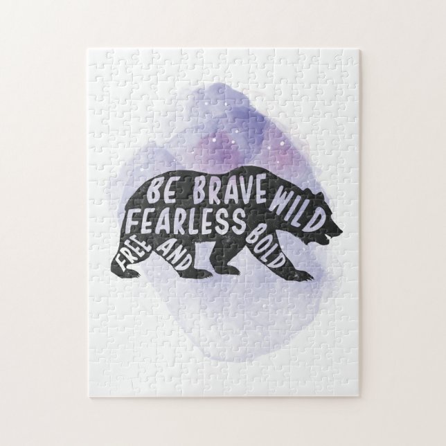 Mountain Forest Bear Lover Silhouette Puzzle (Vertikal)