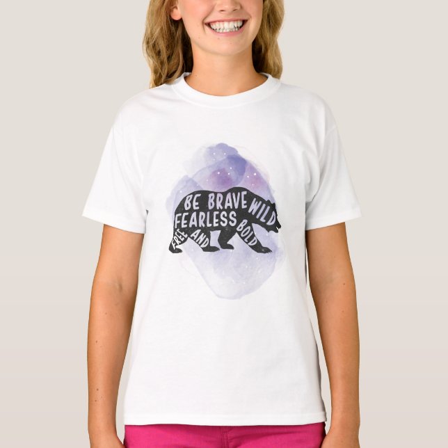 Mountain Forest Bear Lover Silhouette T-Shirt (Vorderseite)