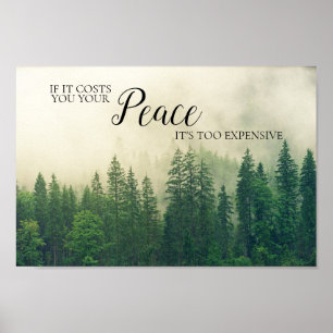 Mountain Forest Forest Peace Quote Sprichwort Poster