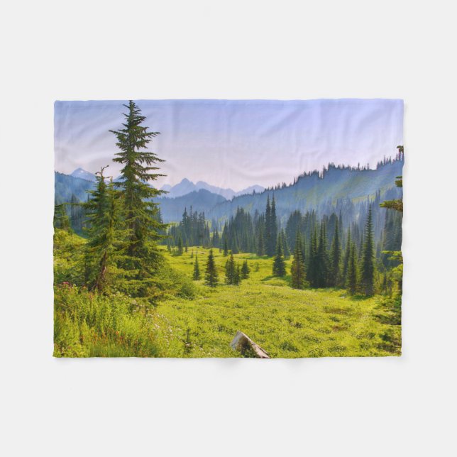 Mountain & Forest Landschaft Washington Staat Fleecedecke (Vorderseite (Horizontal))