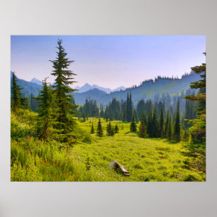 Mountain & Forest Landschaft Washington Staat Poster