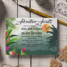 Mountain & Forest Sunset Einladung zum Geburtstag