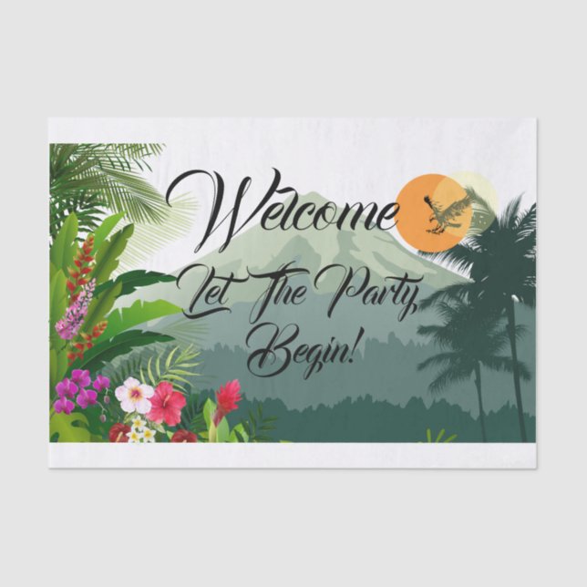 Mountain & Forest Sunset Geburtstag Seidenpapier (Vorderseite)