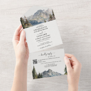 Mountain Forest Wedding Qr Code UAwg All In One Einladung