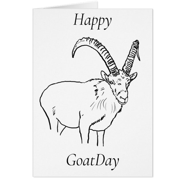 Mountain Goat Day Funny Animal Drawing Birthday (Vorne)