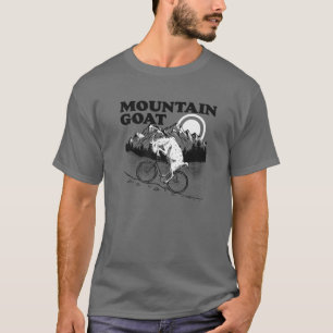 Mountain Goat Funny Mountain Bike Goat Biker Vin T-Shirt