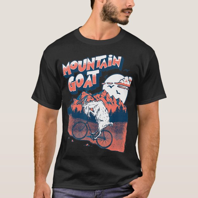 Mountain Goat Funny Mountain Bike Goat Biker Vin T-Shirt (Vorderseite)