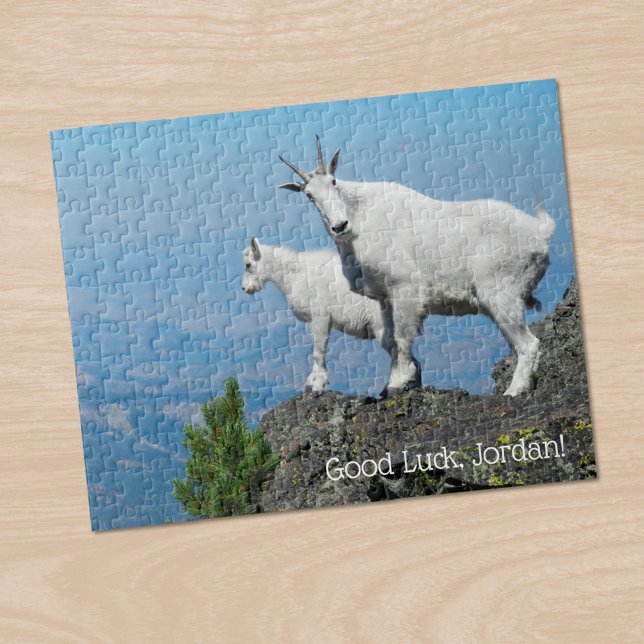 Mountain Goats Foto Template Custom Name Puzzle (Mountain Goats Photo Template Custom Name Jigsaw Puzzle in situ)