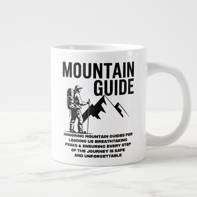 Mountain Guide Hiking Adventure Graphic Design Jumbo-Tasse (Rechts)