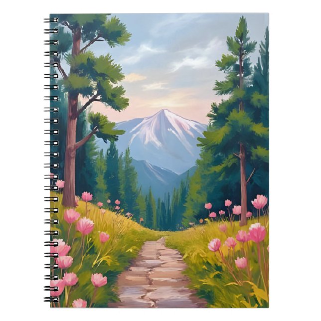 Mountain Hike | Floral Nature Landscape Watercolor Notizblock (Vorderseite)