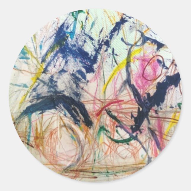 Mountain Horse Abstrakt Jeff Hankamer Artjunkhaus Runder Aufkleber (Vorderseite)