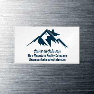 Mountain Immobilienunternehmen Custom Blau Weiß Magnetische Visitenkarte