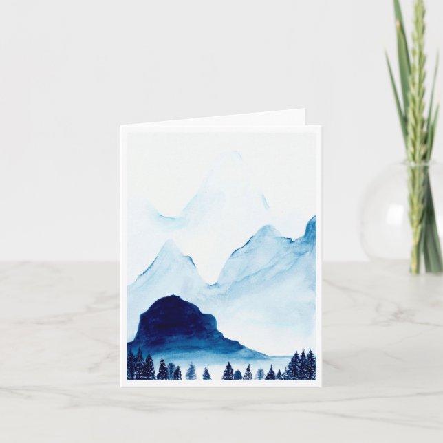 Mountain Indigo Blank Note Card Dankeskarte (Vorderseite)