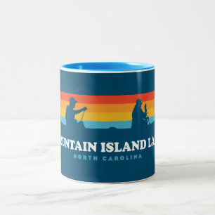 Mountain Island Lake North Carolina Canoe Zweifarbige Tasse