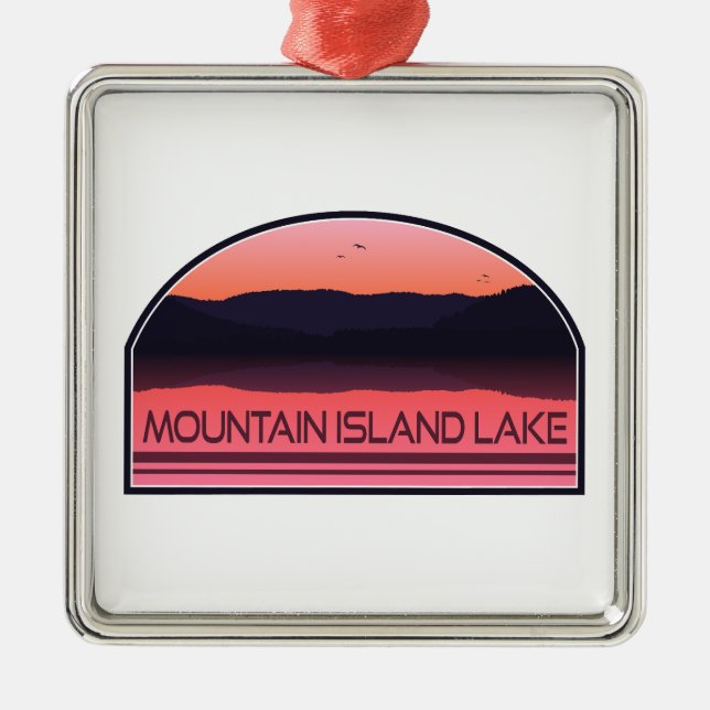 Mountain Island Lake North Carolina Red Sunrise Ornament Aus Metall (Vorne)