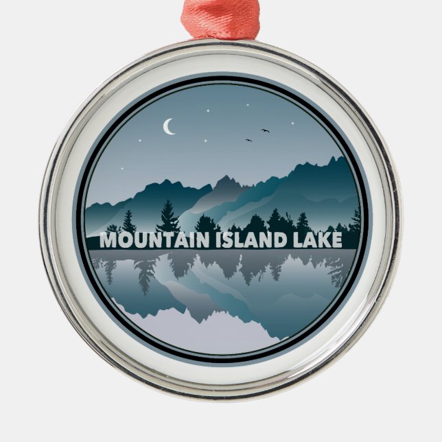 Mountain Island Lake North Carolina Reflektion Ornament Aus Metall (Vorne)