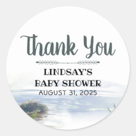 Mountain Lake Adventure Danke Runder Aufkleber