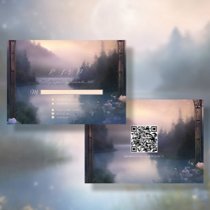 Mountain Lake Forest Stars Ethereal Rustikale Hoch RSVP Karte