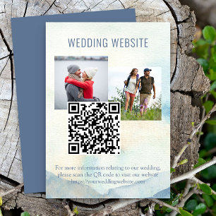 Mountain Lake Foto- und QR-Code-Hochzeitswebsite Begleitkarte