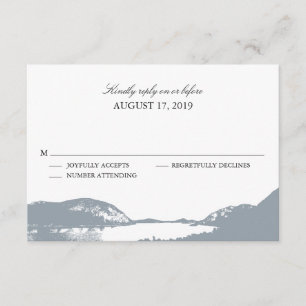 Mountain Lake Gray   Hochzeit RSVP Karte