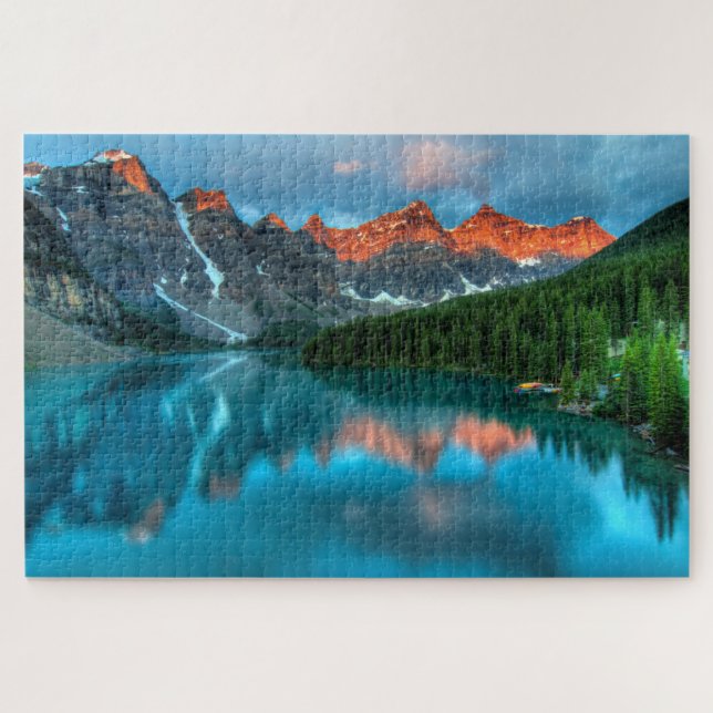 Mountain Lake Landschaftlich Landschaft Jigsaw Puz Puzzle (Horizontal)