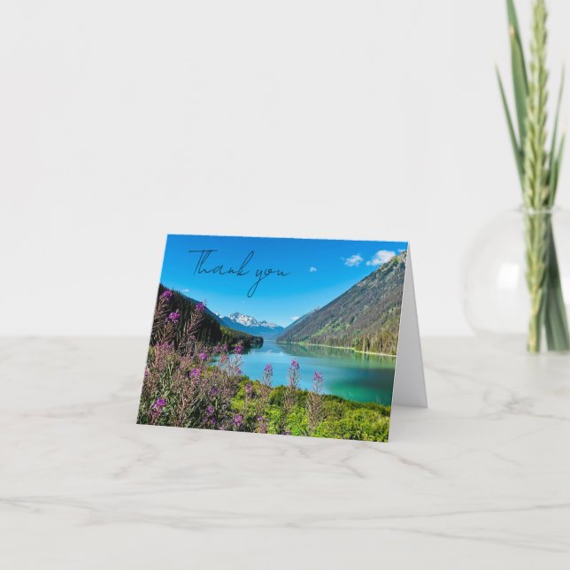 Mountain Lake Photography Folded Thank You Card  Dankeskarte (Vorderseite)