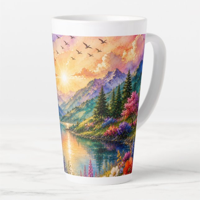 Mountain Lake Serenity Bunter Becher Milchtasse (Rechte Ecke)