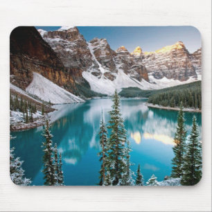 Mountain Lake Snow Scene Mouse Pad Mousepad