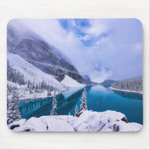 Mountain Lake Snow Scene Mouse Pad Mousepad