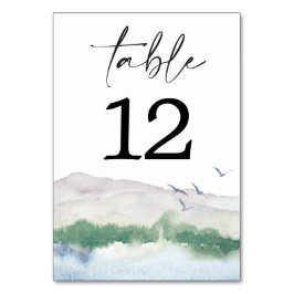 Mountain Lake Table Cards Hochzeiten Tischnummern