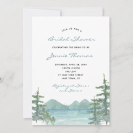 Mountain Lake Theme Wasserfarbe Brautparty Einladung