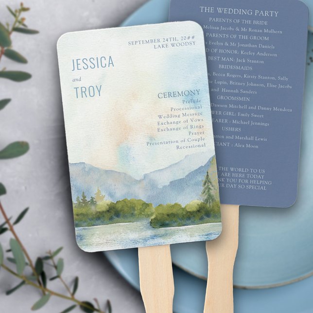 Mountain Lake Watercolor Dusty Blue Program Fächer (Von Creator hochgeladen)