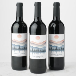 Mountain Lake Wedding Weinetikett