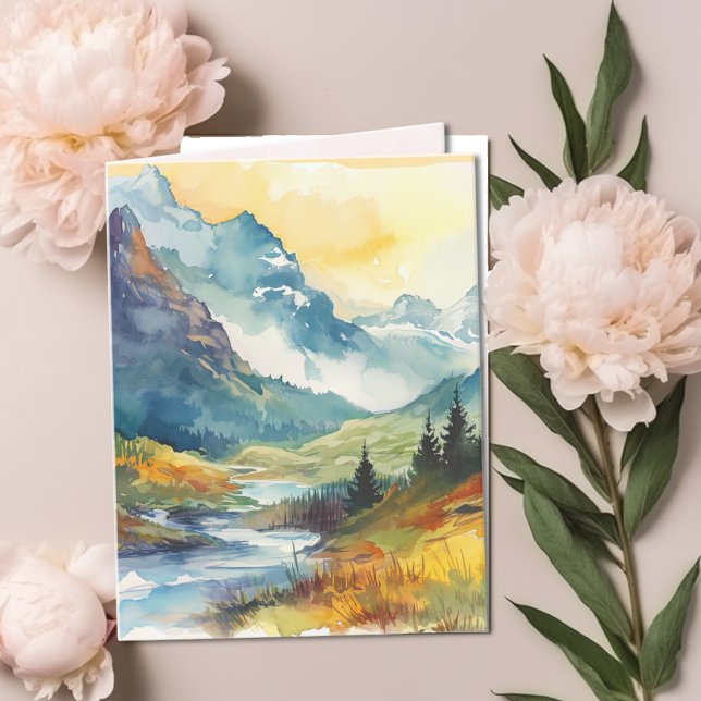 Mountain Landscape Bible Verse Coral Note Card (Von Creator hochgeladen)