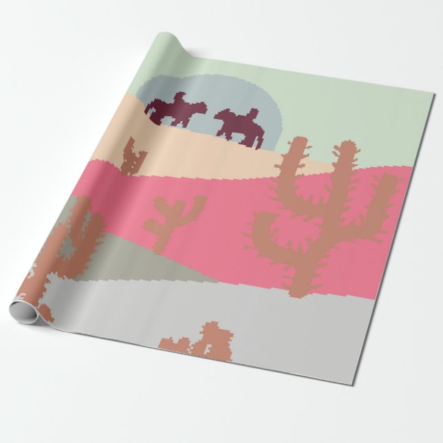Mountain landscape peaks on sunset on panoramic vi geschenkpapier (Ungerollt)