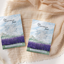 Mountain Lavender Wedding Honeymoon Fund Begleitkarte