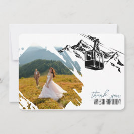 Mountain Liebe Dusty Blue Wedding Dankeskarte