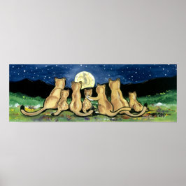 Mountain Lion Puma Cat Cubs Art Poster Niedlich Na