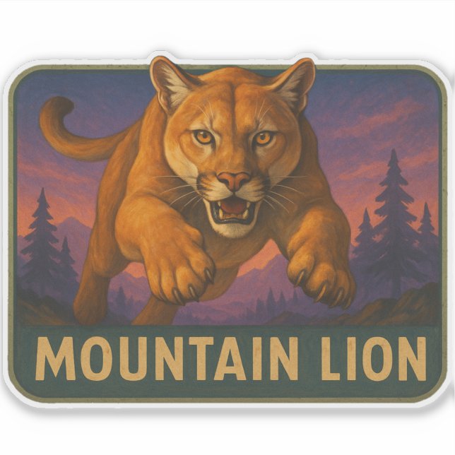 Mountain Lion Sticker (Vorderseite)